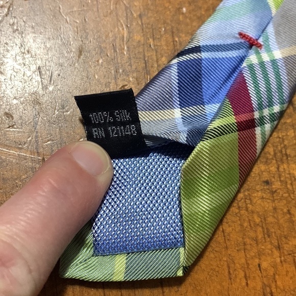 Tommy Hilfiger multicolored pastel plaid silk necktie - Picture 6 of 10